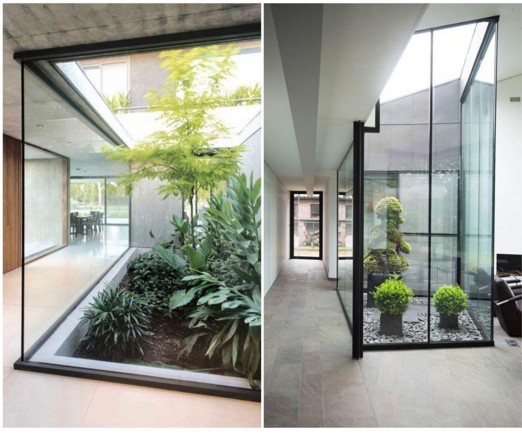 Jardín interior cristal