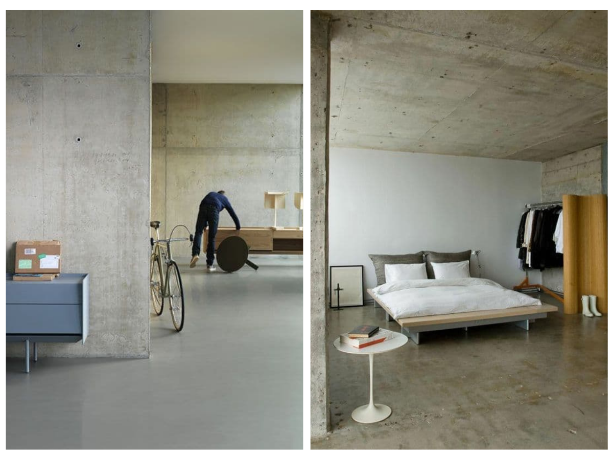 Hormigón en dormitorios